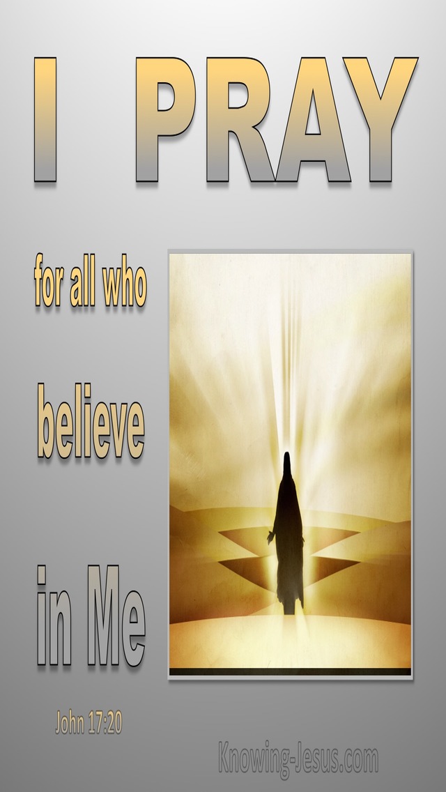 John 17:20 Jesus Prays For All Who Will Believe In Him (gray)